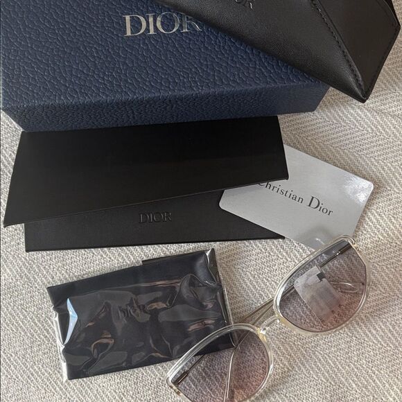 NIB Christian Dior Stellaire SOSTELL4S-900-AJ Clear frame with 2 Dior Case